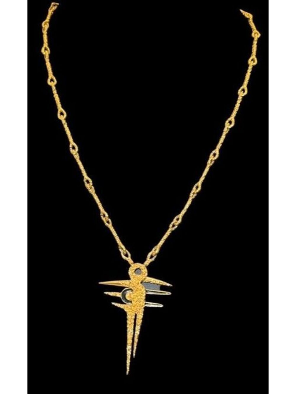 D’Orlan Vintage Brutalist Textured Abstract Necklace